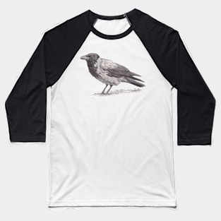 Hooded Crow - Inktober Baseball T-Shirt